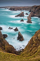 Sea Stacks at Mangurstadh, Aird Feinis, Isle of Lewis, Outer Hebrides, Scotland, UK. March 2015.