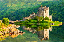 Eilean Donan Castle and Loch Duich, Kyle of Lochalsh, Highlands, Scotland, UK. July 2012.