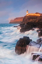 Neist Point Lighthouse, Duirinish Peninsula, Isle of Skye, Inner Hebrides, Scotland, UK. January 2014.