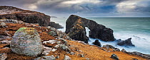 Natural Arch, Siabost, Isle of Lewis, Outer Hebrides, Scotland, UK. March, 2015.
