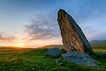 Borastubble standing stone, Shetland, Shetland Islands, Scotland, UK. August, 2014.