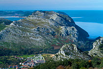 Mount Candina and the Cantabrian Sea from Mount Cerredo, Montana Oriental costera, Castro Urdiales, Cantabria, Spain. November 2011.
