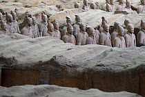Part of the 'Terracotta Army', showing how they were buried and found in Xian, Shaanxi, China, April 2018.