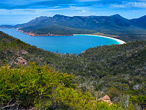 Wineglass Bay, Freycinet National Park east coast of Tasmania Australia. January 2018.