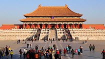 View of the Hall of Supreme Harmony in the Forbidden City, Beijing, China, February 2015. Hellier