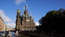 View of the Church of the Saviour on Spilled Blood, Saint Petersburg, Russia, May 2016. Hellier