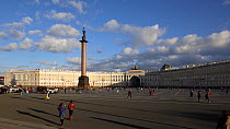View of the Winter Palace, Palace Square, Alexander Column and the Hermitage, Saint Petersburg, Russia, May 2016. Hellier