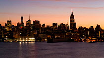 Timelapse of the sun rising over Manhattan, New York, USAJune 2016. Hellier