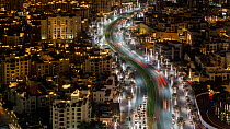 Timelapse of traffic at night, Dubai, United Arab Emirates, January 2017. Hellier
