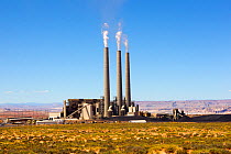 Navajo Generating Station, an coal fired power plant, Arizona, USA. April.