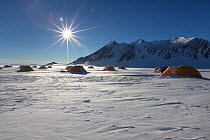 Union Glacier camp, view of staff tents, Antarctica.