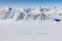 Union Glacier camp, aerial view of camp, Antarctica