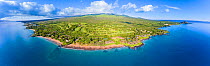 Po'olenalena Beach Park and Wailea Golf Course, aerial view. South Maui, Hawaii. July 2017.