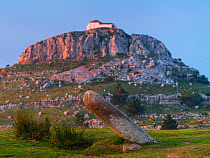 Menhir Ilso de Lodos and Ermita Ntra. Sra. de las Nieves, Guriezo, MOC Montana Oriental Costera, NATURA 2000, Cantabria, Spain. July 2017. uncatalogued