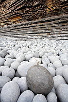 Pebbles on Nash Point, Monknash Coast, Vale of Glamorgan, Wales, UK, June 2006.