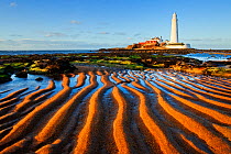 St. Mary&#39;s Lighthouse, Whitley Bay, Tyne and Wear, England, UK, March.