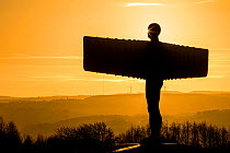 The Angel of the North at sunset, Gateshead, Tyne and Wear, England, UK, December 2012.