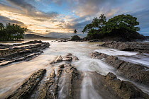 Rocky shore at Playa Domincalito, Costa Rica. December 2016