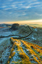 Landscape around Hadrian&#39;s Wall in winter, Northumberland, England, UK, December 2012
