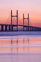 Second Severn Crossing, road bridge over River Severn between England and Monmouthshire in Wales, Gloucestershire, England. September 2006