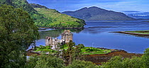 Eilean Donan Castle in Loch Duich, Ross and Cromarty, Scottish Highlands, Scotland, UK, June 2017