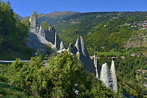 Pyramides d&#39;Euseigne, Val d&#39;Herens, Valais,Switzerland, September.
