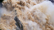 Close-up of Barron Falls after a cyclone, showing increased flow of water, Wet Tropics World Heritage Area, Cape Tribulation, North Queensland, Australia. 2017.