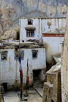Old Lamayuru village and buddhist Monastery at 3390 meters altitude, Ladakh, India, September 2018.