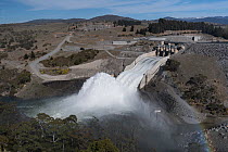 The high flow water release event from Jindabyne dam. Jindabyne, NSW, Australia. October, 2017.