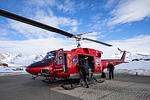 Air Greenland helicopter used for Kulusuk to Tasiilaq flights. East Greenland. April 2018.