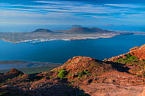 Isla Graciosa, Isla Alegranza, Mirador del Rio, Riscos de Famara, Lanzarote Island, Canary Islands. December 2018.