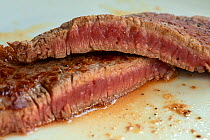 Medium rare cooked beef steak.