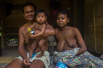 Batak father, daughter and grandson in Sitio Kalakwasan, Cleopatra&#39;s Needle Critical Habitat, Palawan, the Philippines. October 2016.