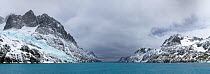 Drygalski Fjord, South Georgia. November. Digitally stitched panoramic image.