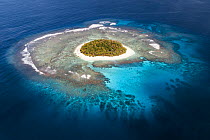 Aerial view of Luahaipo island in the Vava'u island group, Kingdom of Tonga.