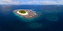 Aerial panorama of Lua Ui Island in the Vava'u island group, Kingdom of Tonga.