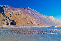 Landscape of El Yeso Reservoir, Chile, April 2019.