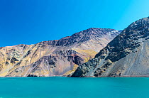 Landscape of El Yeso Reservoir, Chile, April 2019.