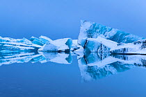 Iceberg at Jokulsarlon - a glacial lagoon, bordering Vatnajokull National Park, southeastern Iceland. December 2017.