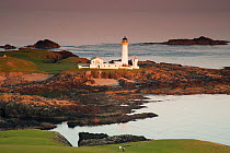 South Light at sunset, Fair Isle, Shetland, Scotland, UK, June.