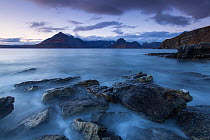 RF - Loch Scavaig and Cuillin Mountains at dusk, Isle of Skye, Scotland, UK.October (This image may be licensed either as rights managed or royalty free.)