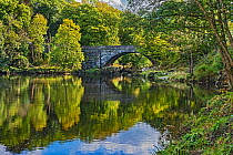 Beaver Bridge over River Conwy near Betws-y-Coed, Snowdonia National Park, North Wales, UK September 2018.