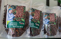 Freshly roasted coffee bean packed for sale, Coorg India