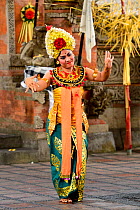 Woman dancing traditional Balinese dance. Ubud, Bali, Indonesia. 2015.