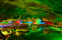 Green Lotus Cave, 108 basins resembling Lotus leaves are present. Bai Shan Di Village, Xingping, Guangxi Province, China. 2007.