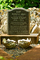 Tombstone for 200 Giant clams (Tridacna gigas) illegally harvested in and around Evans Shoal, Darwin. Northern Territory, Australia. 2017.