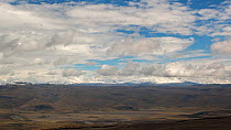 Panning time-lapse along the Eastern Cordillera of the Andes, from the snowcapped peak of Antisana Volcano to Sincholagua Volcano, seen from the slopes of Cotopaxi Volcano, 2018.