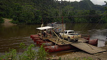 Timelapse of a cable ferry crossing the Nangaritza River, Zamora Chinchipe Province, Ecuador, 2018. (non-ex)