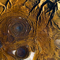 Aerial view of mud volcanoes, Azerbaijan.