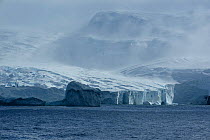 Coastal glacier on east coast of Buckle Island, Balleny Islands, Antarctica. January 2018.